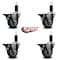 Service Caster 3.5'' Gray Poly Swivel 1-1/4'' Expanding Stem Caster Set with Brake, 4PK SCC-EX20S3514-PPUB-PLB-114-4 - alternate 4